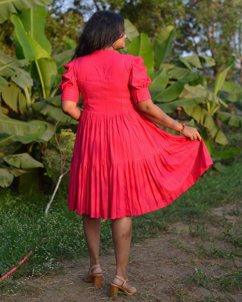 Starry Hot Pink Short Dress