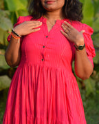 Starry Hot Pink Short Plus Size Dress