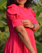 Starry Hot Pink Short Plus Size Dress