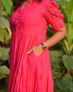 Starry Hot Pink Short Plus Size Dress