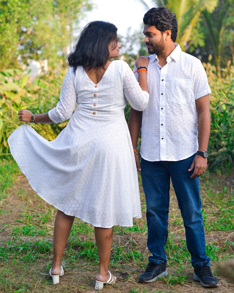Humbly White Cutwork Couple
