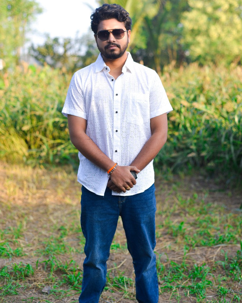 Humbly White Cutwork Shirt Main image