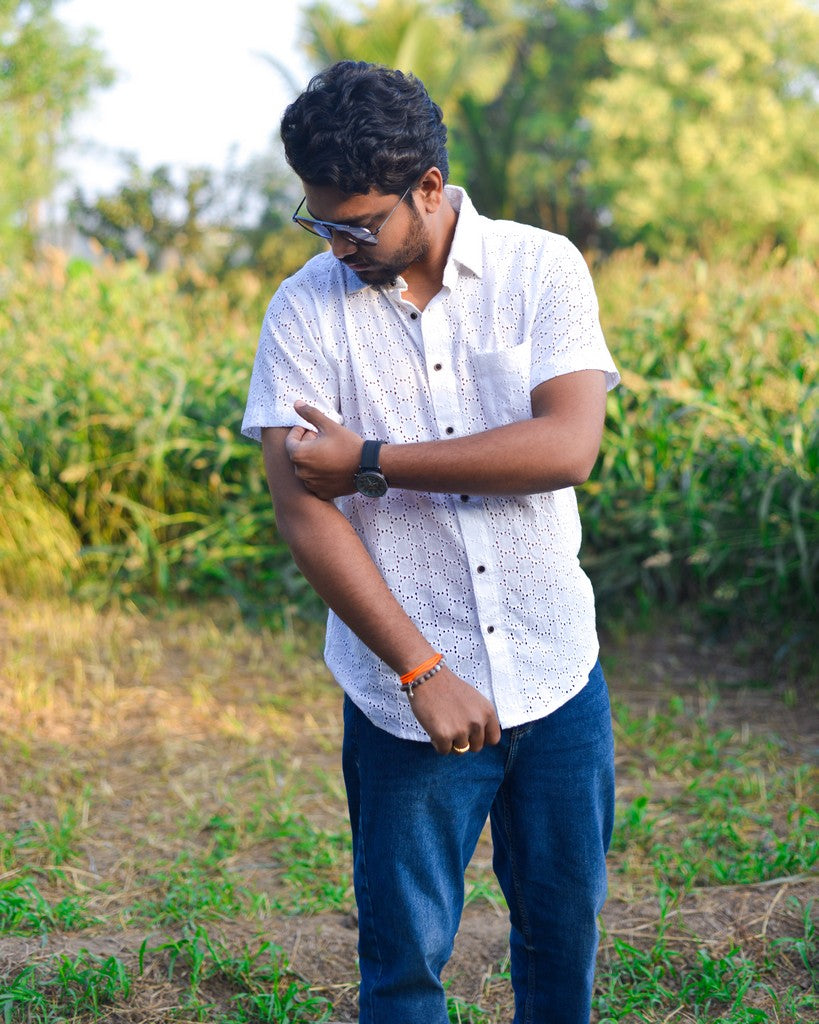 Humbly White Cutwork Shirt
