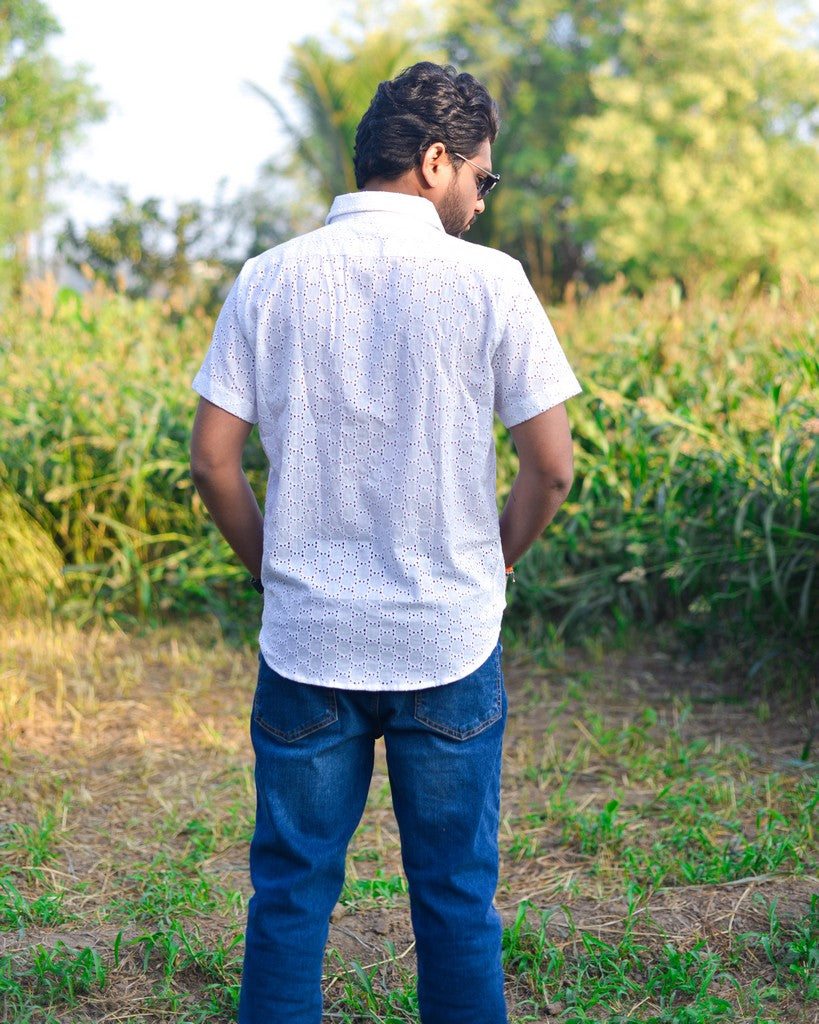 Humbly White Cutwork Shirt