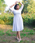 Humbly White Cutwork Dress