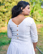 Humbly White Cutwork Dress