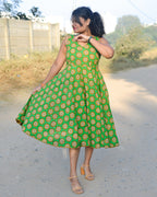 Green Pinwheel Skater Dress