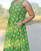 Green Pinwheel Skater Dress