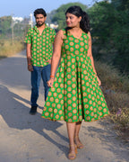 Green Pinwheel Skater Couple Set