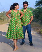 Green Pinwheel Skater Couple Set