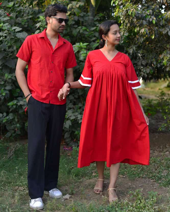 Cherry Red Empire Couple Set Main image