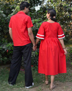 Cherry Red Empire Couple Set