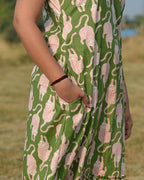 Green Kitty Long Frill Couple Set