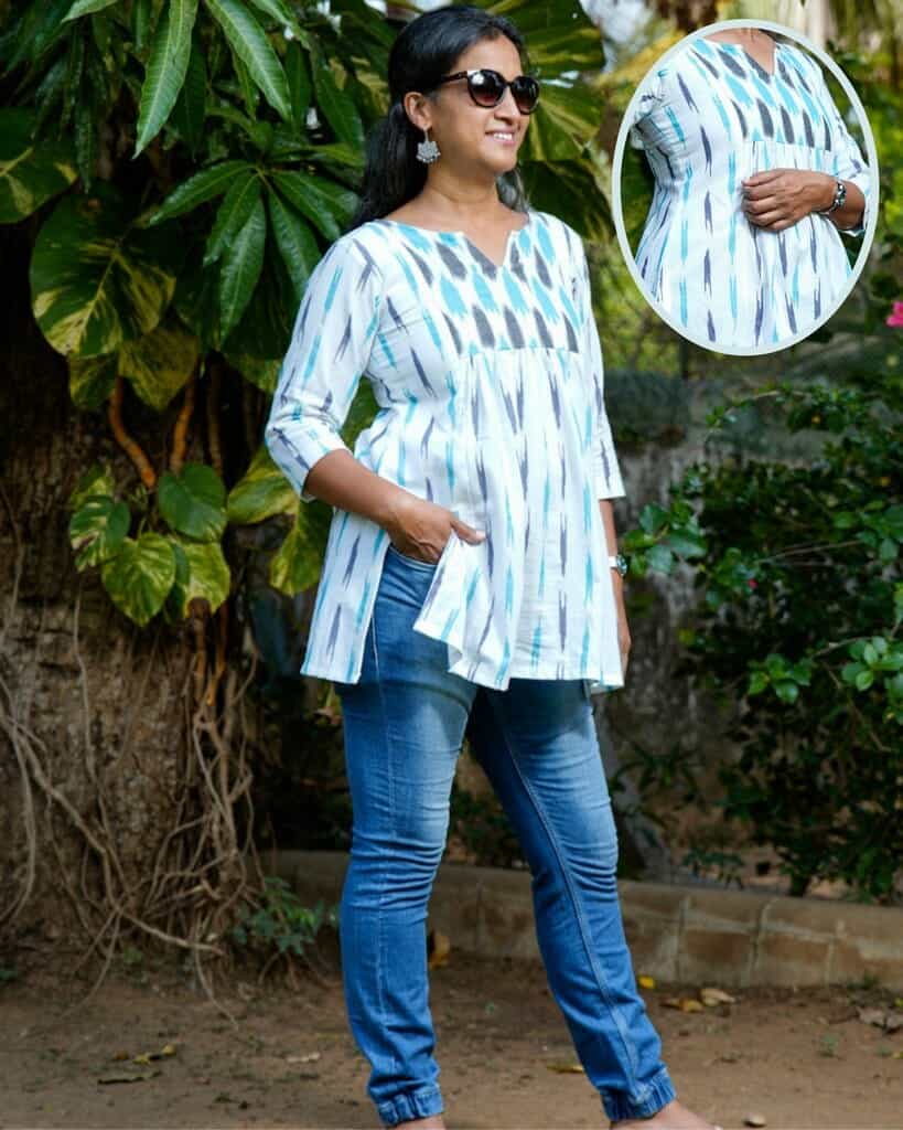 Blue Shift Short Nursing Kurti