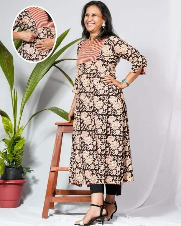 Queen Black Maternity Kurti