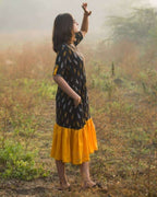 Bumblebee Black Ikat Frilled Nursing Dress