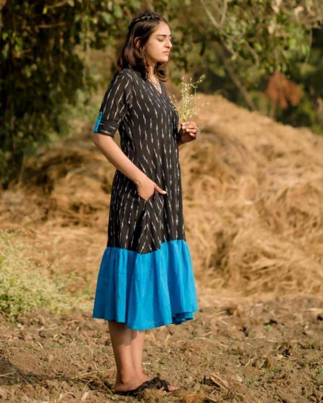 Ocean Black Frill Dress