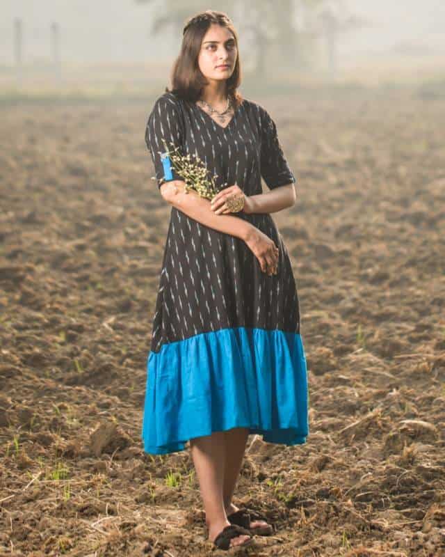 Ocean Black Frill Dress