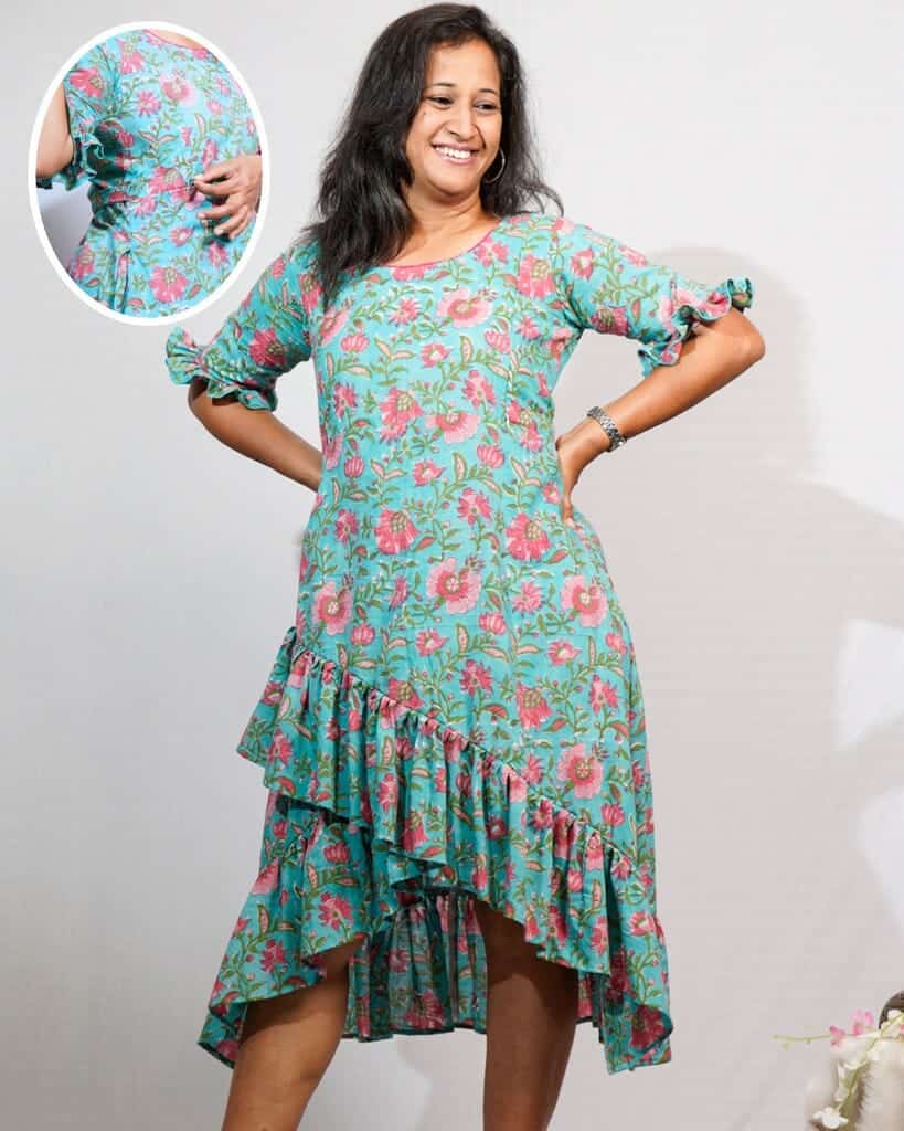 Aqua Blue Senorita Maternity Dress Main image