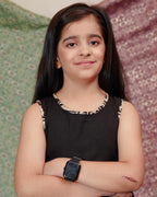 Black Aztec Flair Kids Dress
