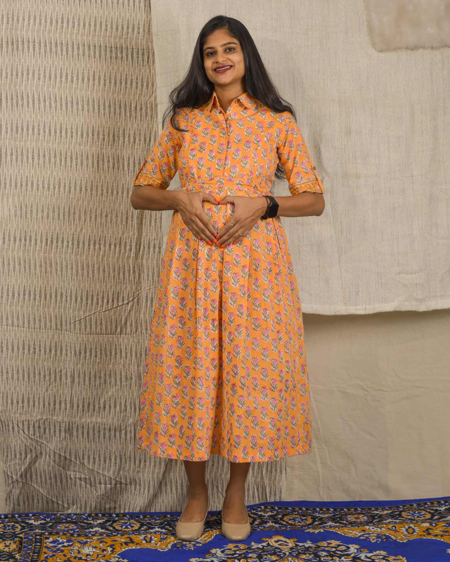 Dusty Orange Maternity Dress