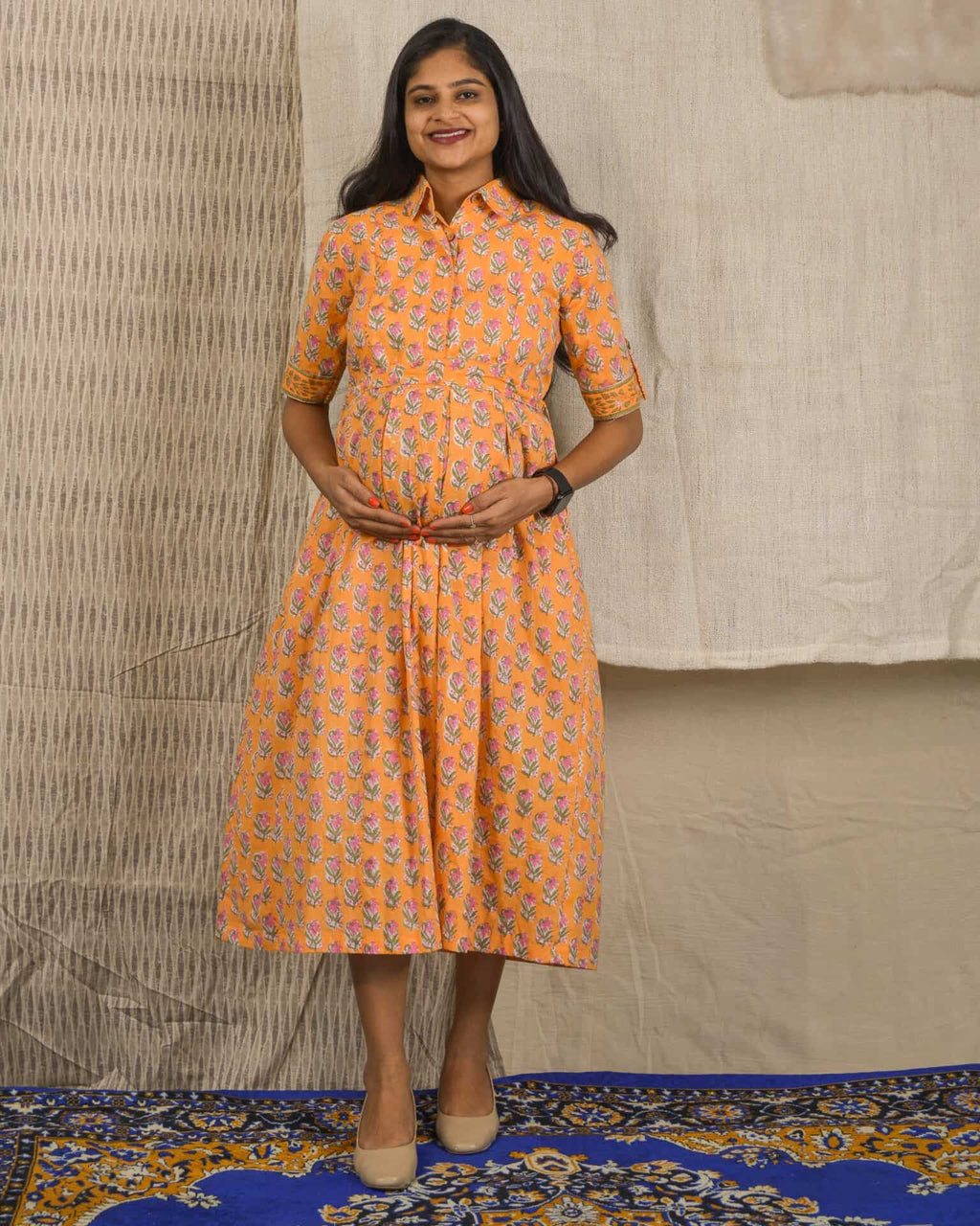 Dusty Orange Maternity Dress