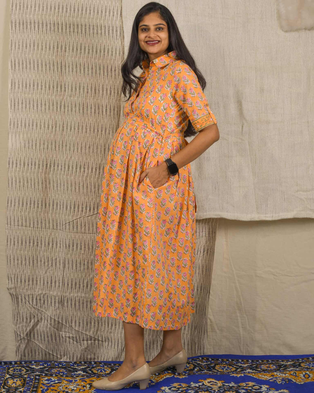 Dusty Orange Maternity Dress