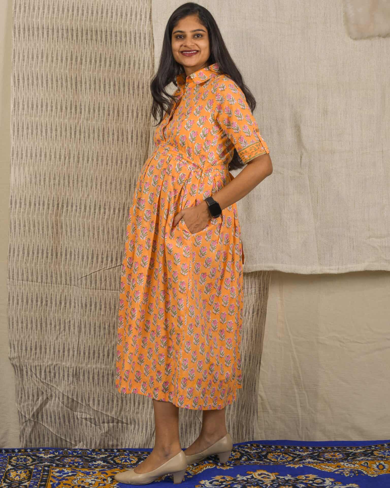 Dusty Orange Maternity Dress