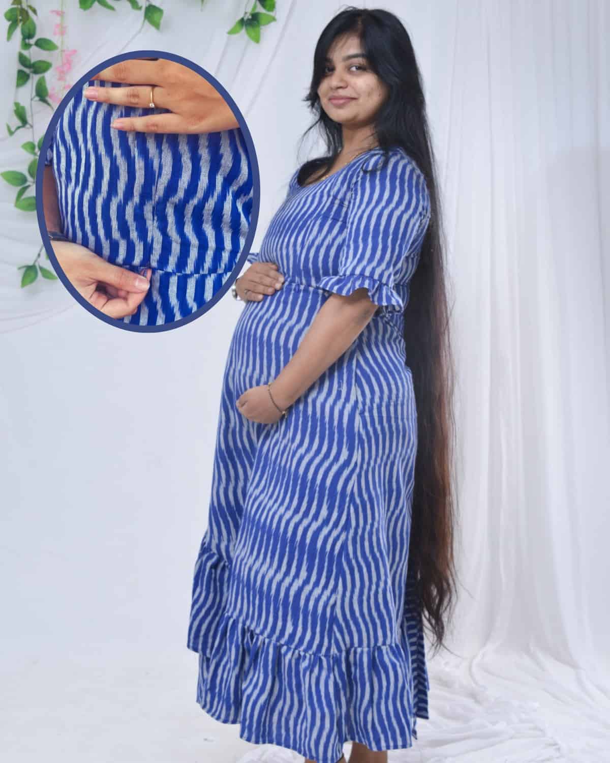 Swirl Blue Senorita Ikat Nursing Dress Main image