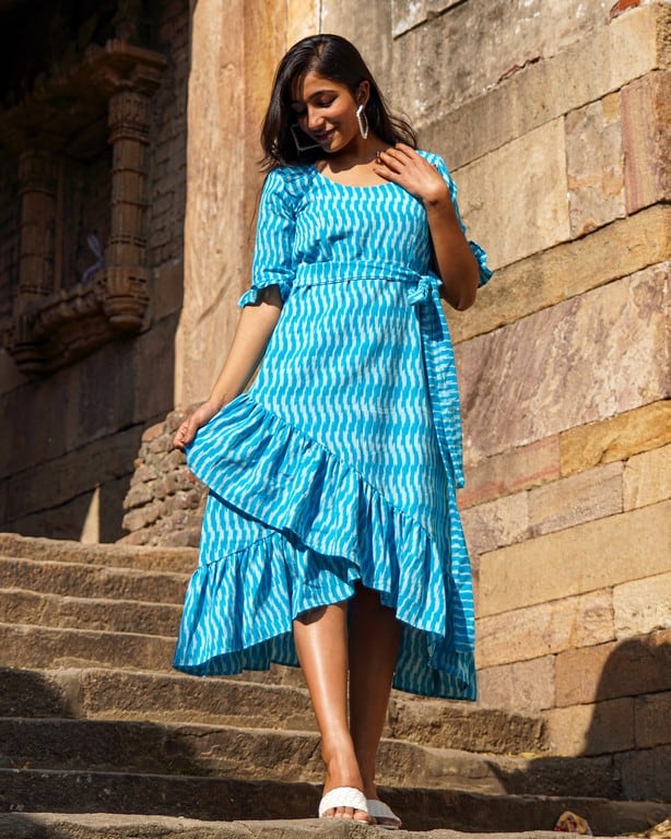 Berry Blue Senorita Ikat Dress