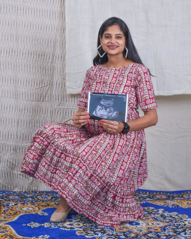 Maroon Red Pinnacle Maternity Dress