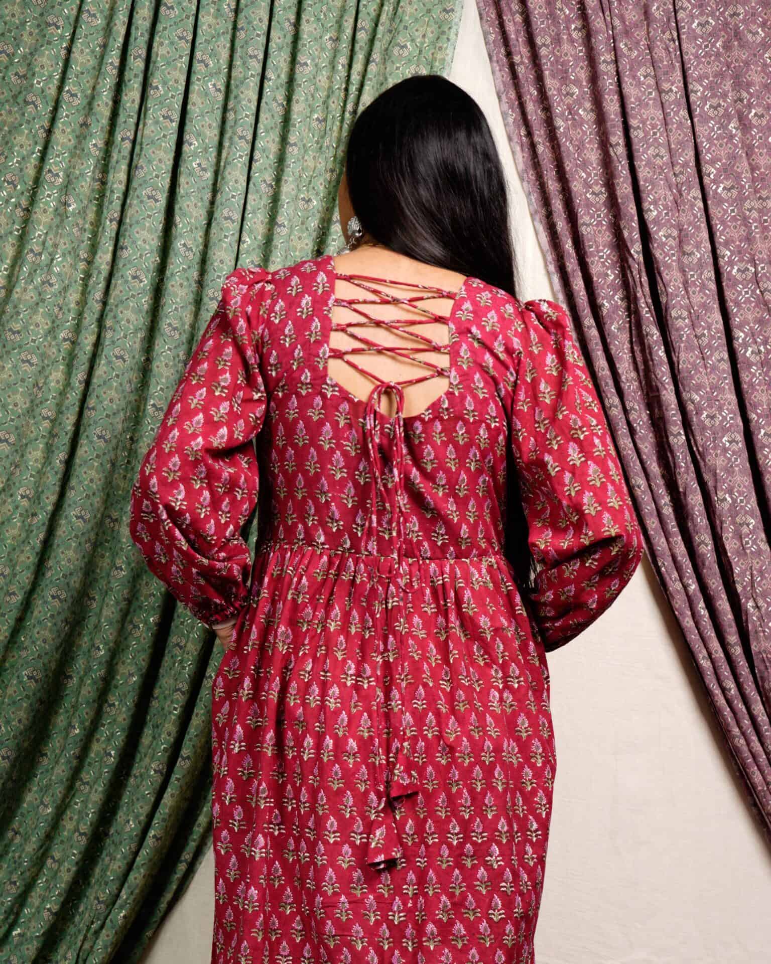 Crimson Maroon Maternity Dress