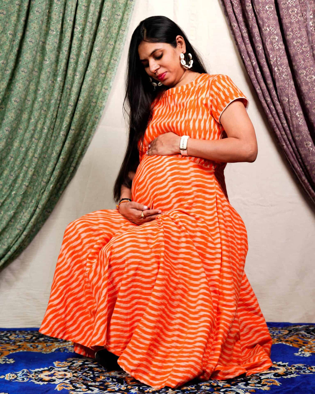 Arctic Orange Maternity Dress