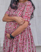 Maroon Red Pinnacle Maternity Dress
