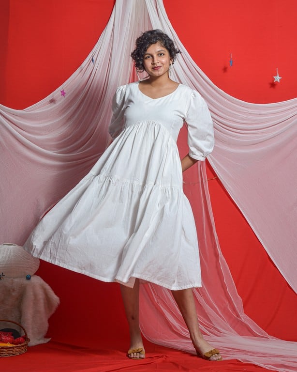 Snowy White Tiered Dress Secondary image