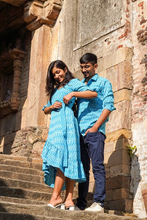 Berry Blue Senorita Ikat Couple Set
