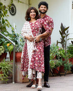 Maroon Lily Suit Couple Set