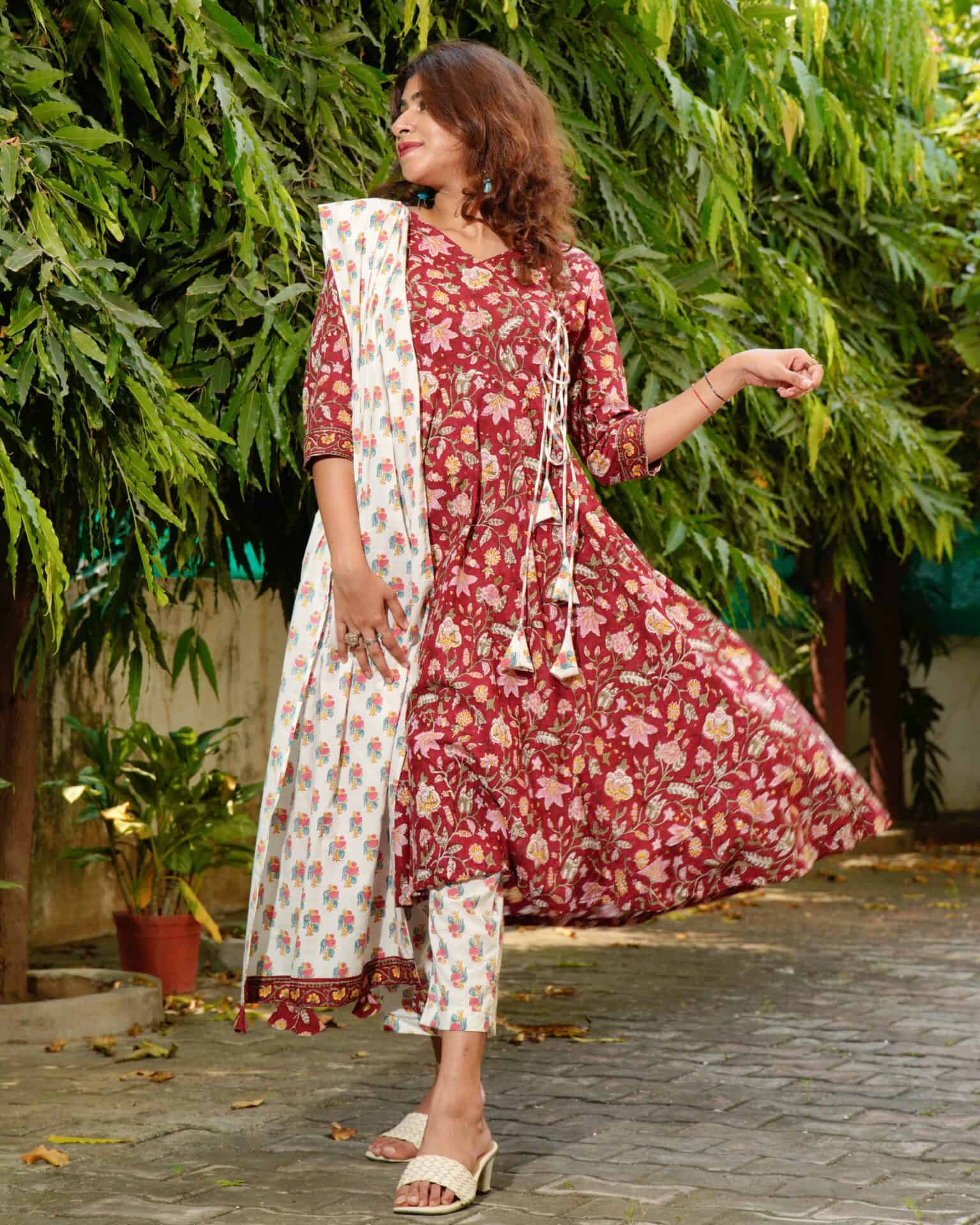 Maroon Lily Kurta