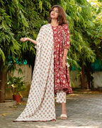 Maroon Lily Suit Set (Set of 3)