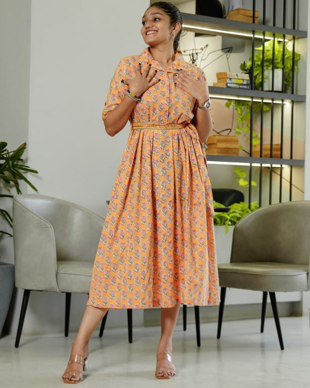 Dusty Orange Maternity Dress