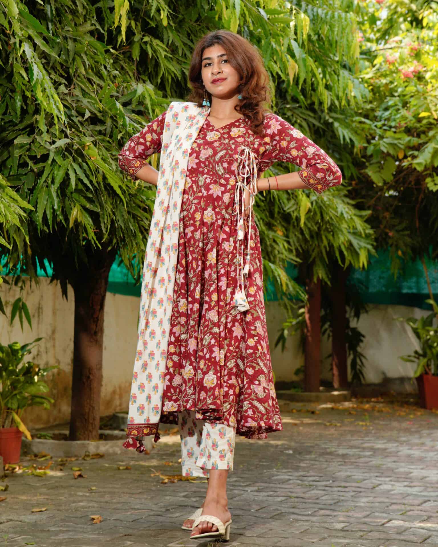 Maroon Lily Kurta