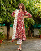 Maroon Lily Suit Set (Set of 3)