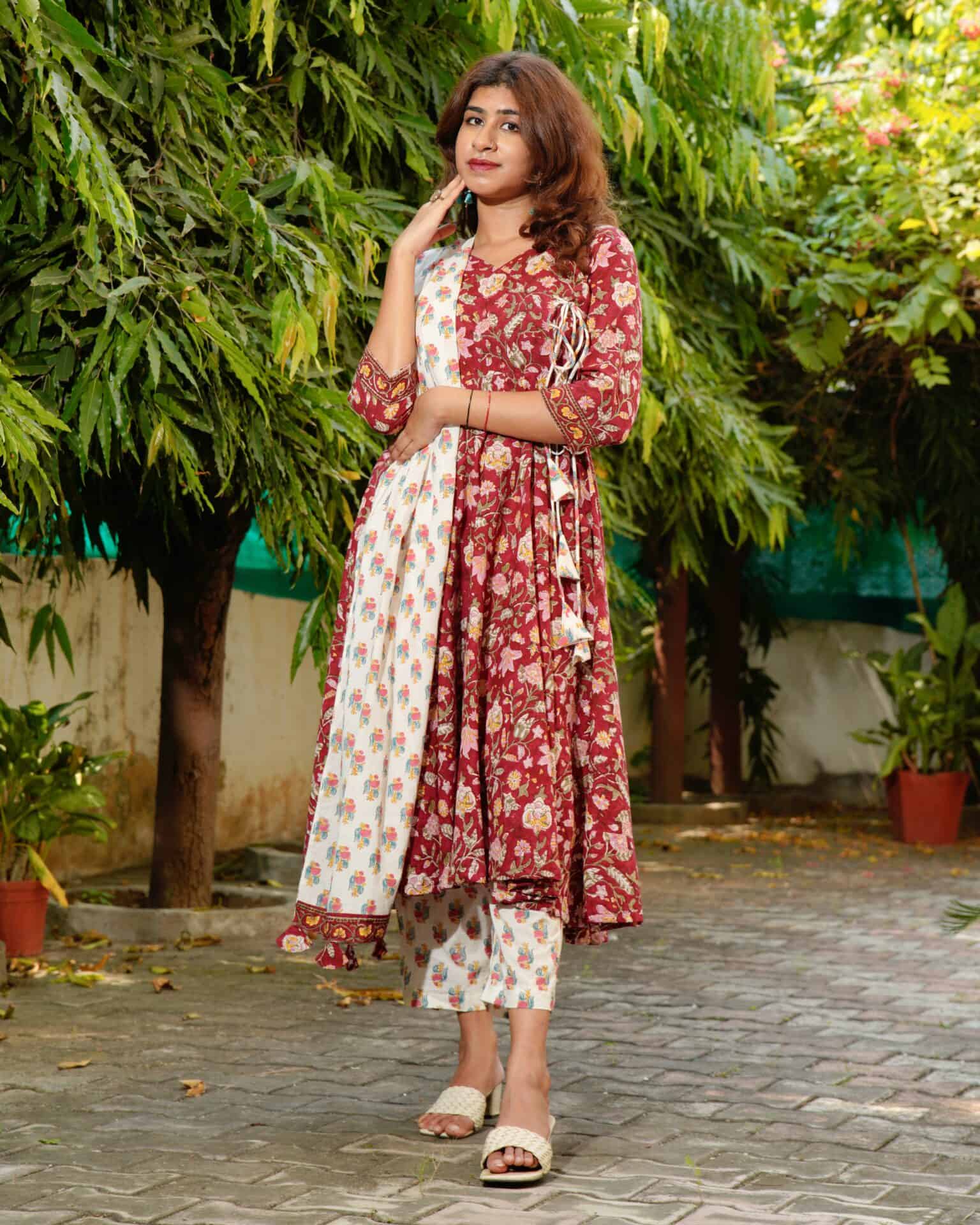 Maroon Lily Kurta