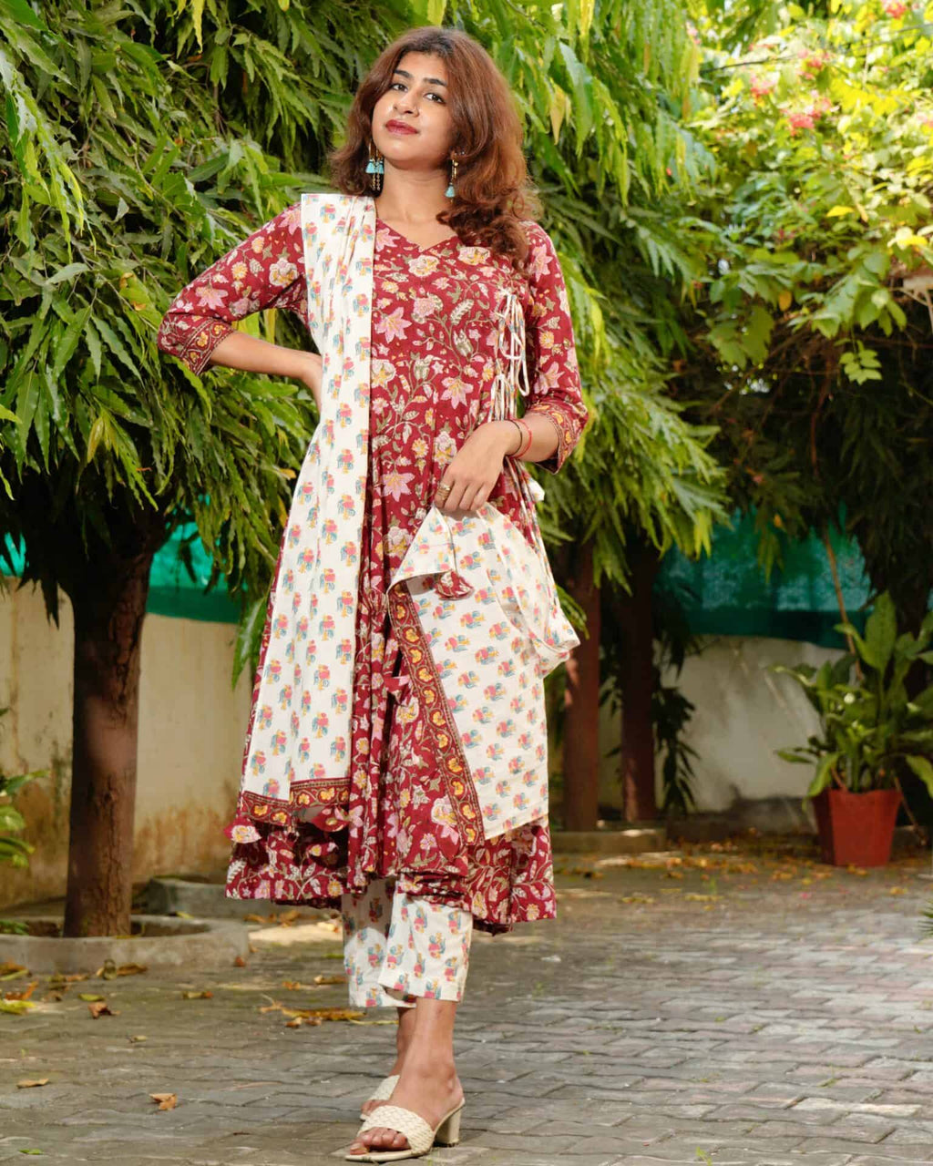 Maroon Lily Suit Set (Set of 3)