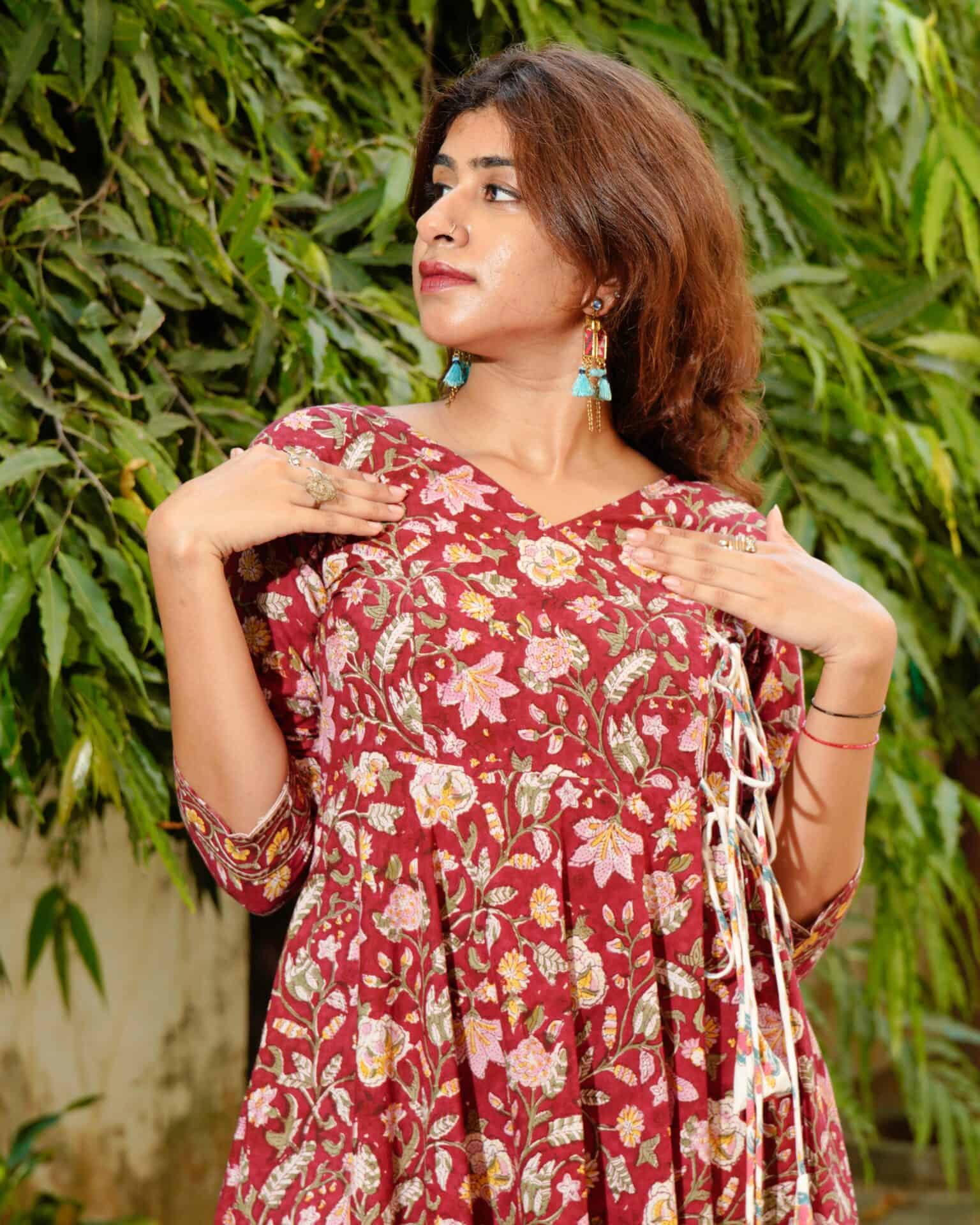 Maroon Lily Kurta