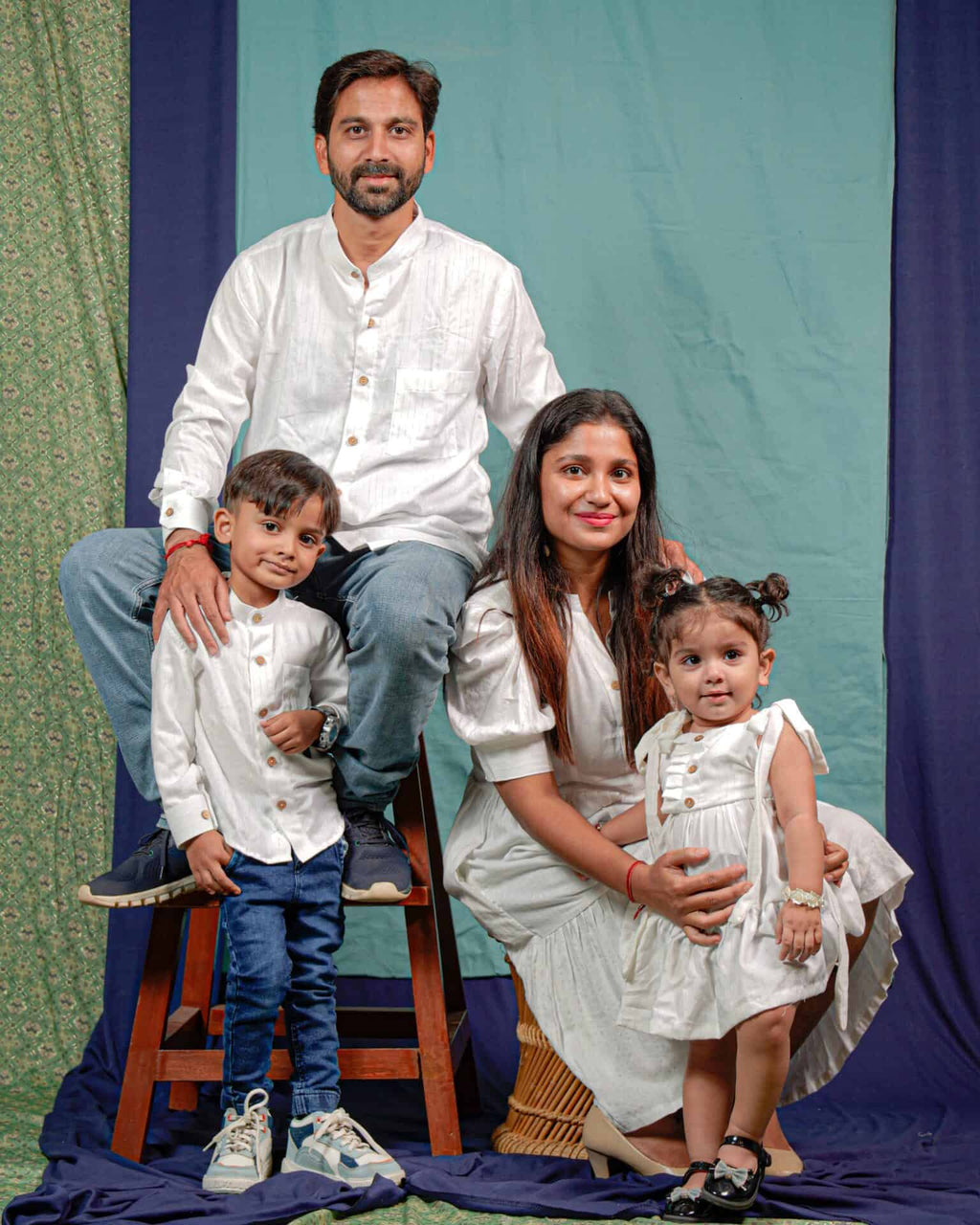 Starry White Short Family Set