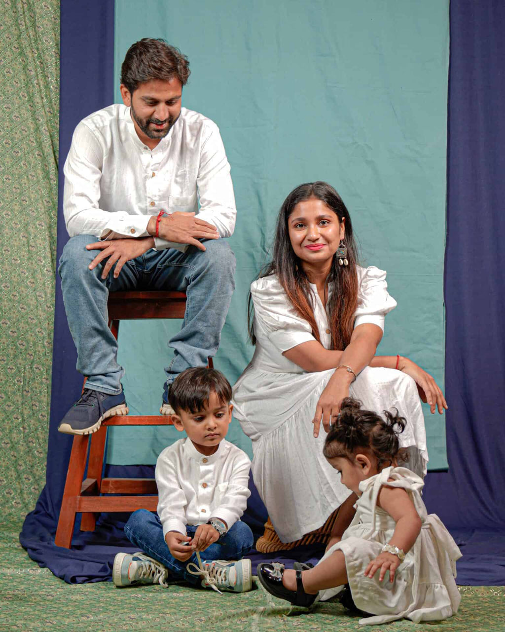 Starry White Short Family Set