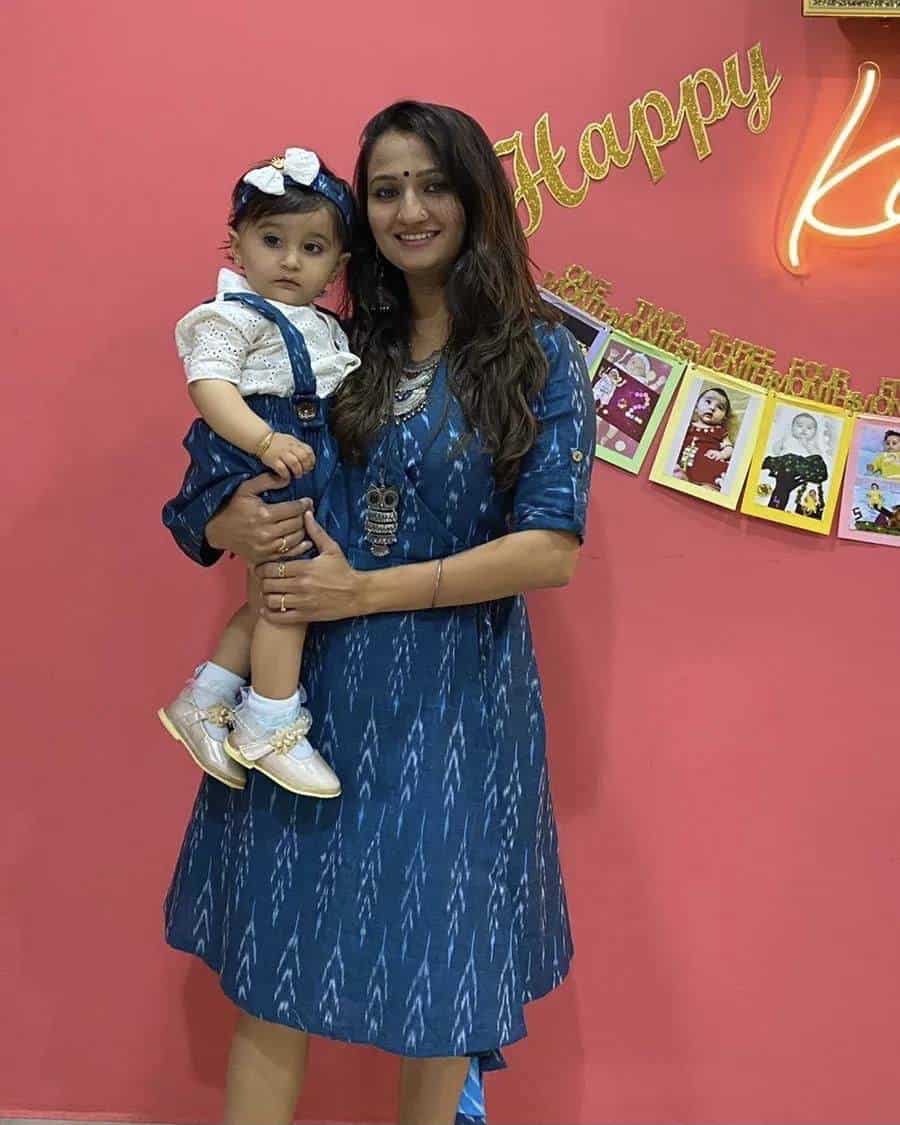 Starry Blue Mother Daughter Twinning