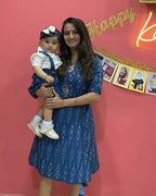 Starry Blue Mother Daughter Twinning