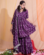 Purple Aster Sharara Set